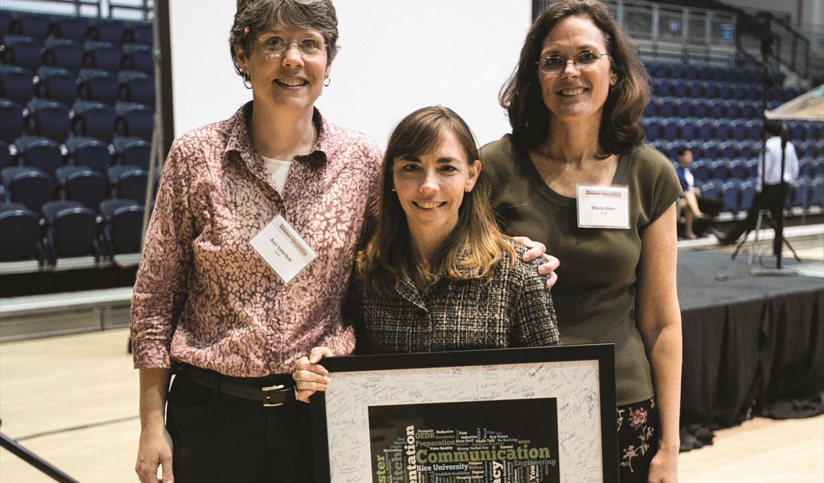 Dr. Tracy Volz honored at the Engineering Design Showcase for her amazing support of the OEDK students and faculty.