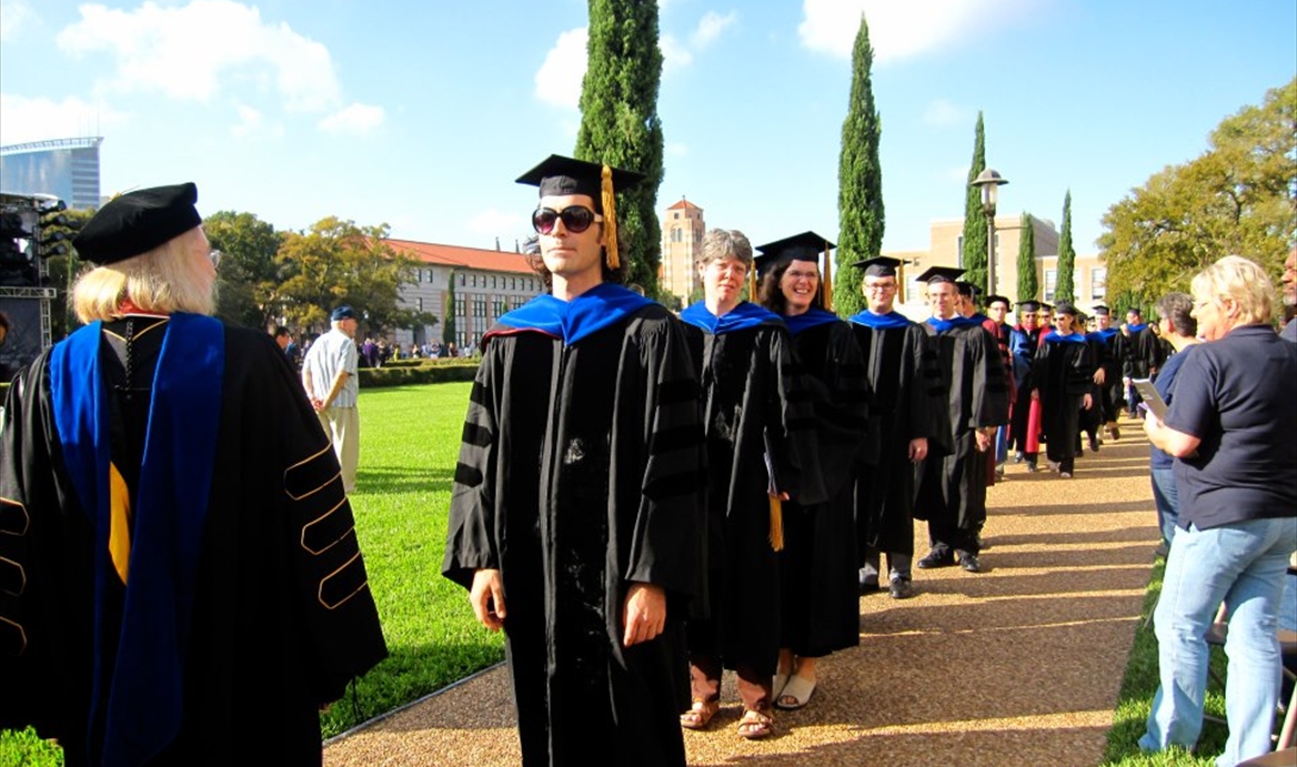 OEDK design faculty representing at the Rice University Centennial Academic Procession.